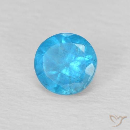 Apatite Blu medio naturale da 0.23 ct, Rotondo, VS
