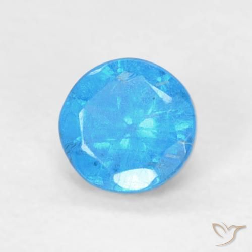 Apatite Azzurro profondo naturale da 0.19 ct, Rotondo, VS