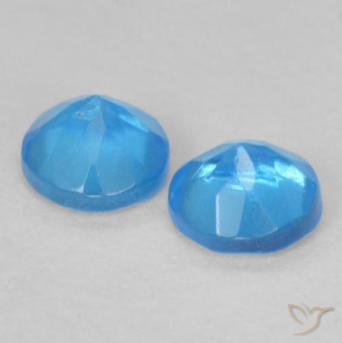 Gemme di Apatite Deep Baby Blue Baby naturale da 0.37 ct, Rotondo, VS