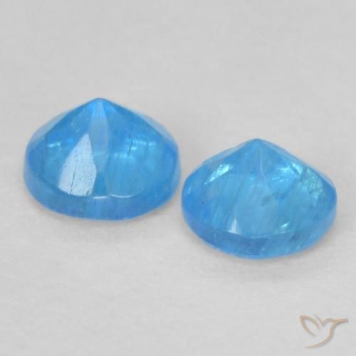 Gemme di Apatite Blu medio naturale da 0.39 ct, Rotondo, VS