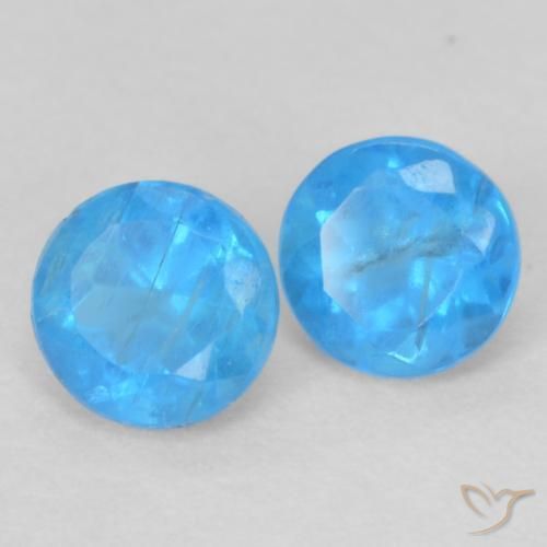 Gemme di Apatite Blu medio naturale da 0.40 ct, Rotondo, VS-SI