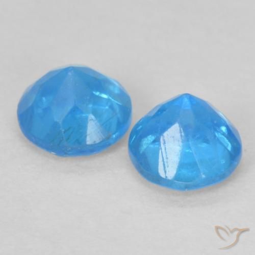 Gemme di Apatite Blu medio naturale da 0.40 ct, Rotondo, VS-SI