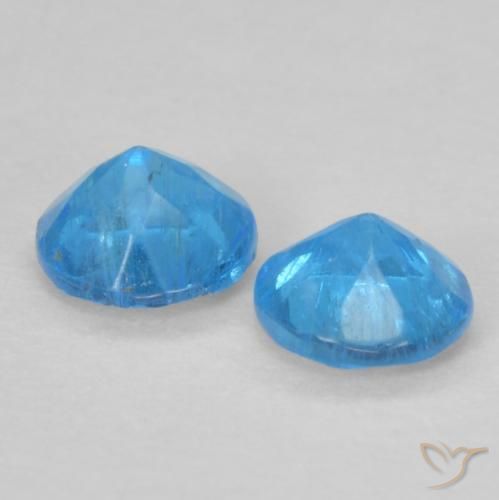 Gemme di Apatite Blu medio naturale da 0.36 ct, Rotondo, VS-SI