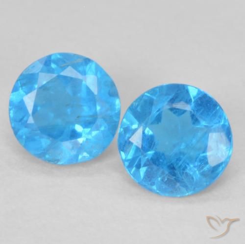 0.38ctw Naturale Azzurro Apatite, Rotondo, VS-SI