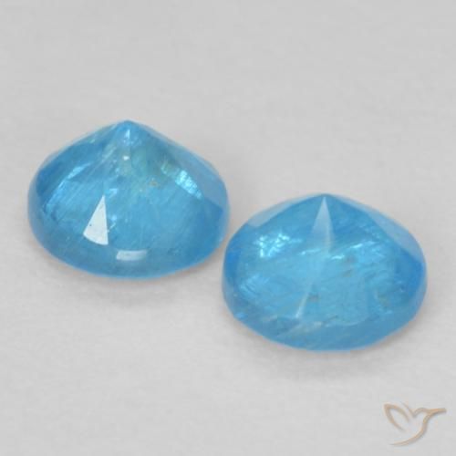 Gemme di Apatite Azzurro naturale da 0.38 ct, Rotondo, VS-SI