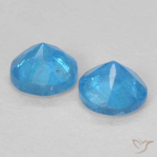 Gemme di Apatite Blu medio naturale da 0.35 ct, Rotondo, VS-SI