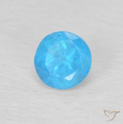 Apatite Blu medio naturale da 0.24 ct, Rotondo, VS