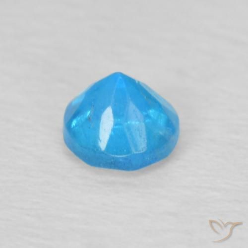 Apatite Blu medio naturale da 0.24 ct, Rotondo, VS