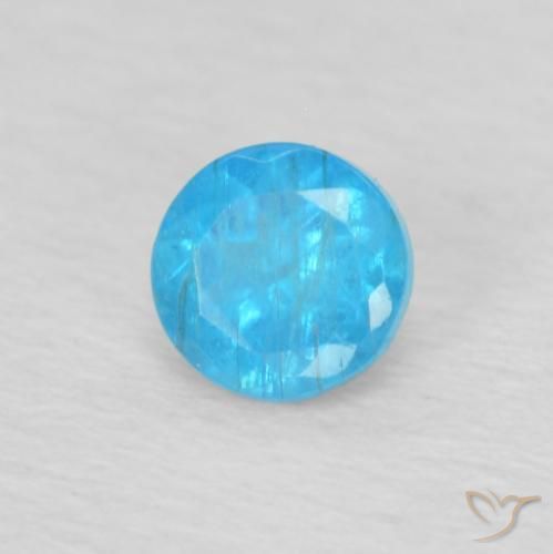Apatite Blu medio naturale da 0.22 ct, Rotondo, VS