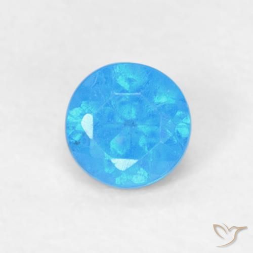 0.18ct Naturale Blu medio Apatite, Rotondo, VVS-VS