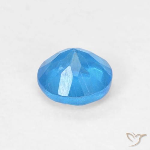 Apatite Blu medio naturale da 0.18 ct, Rotondo, VVS-VS