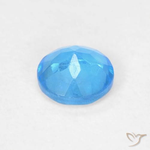 Apatite Blu medio naturale da 0.20 ct, Rotondo, VVS-VS