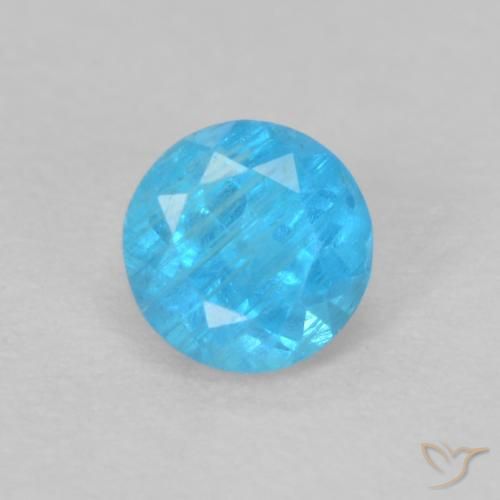 0.24ct Naturale Blu profondo azzurro Apatite, Rotondo, VS