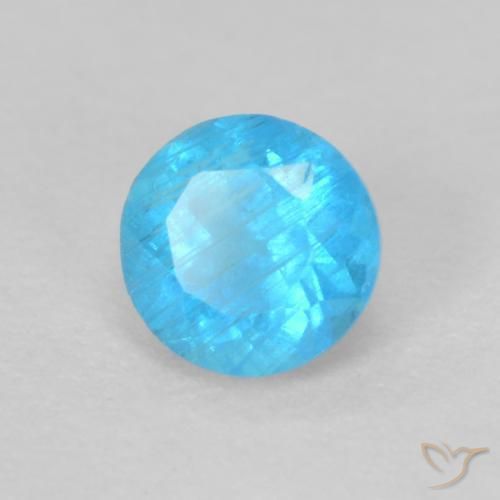 Apatite Blu profondo azzurro naturale da 0.24 ct, Rotondo, VS