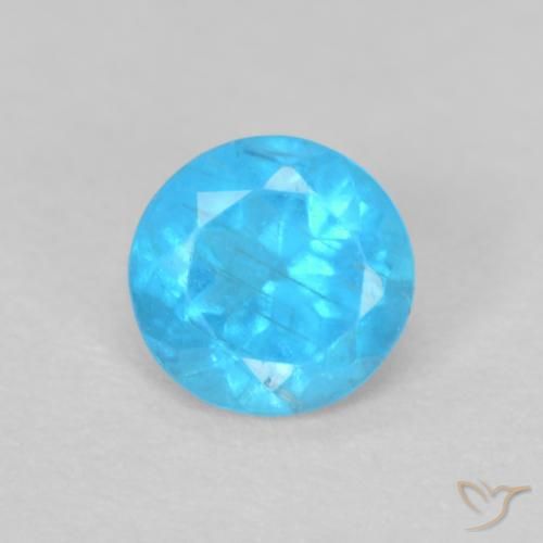 0.20ct Naturale Azzurro Apatite, Rotondo, VS