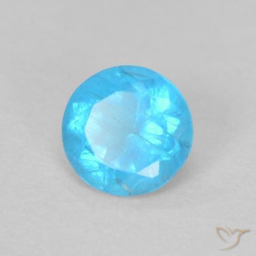 Apatite Azzurro naturale da 0.20 ct, Rotondo, VS