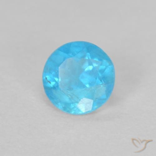Apatite Azzurro profondo naturale da 0.16 ct, Rotondo, VS