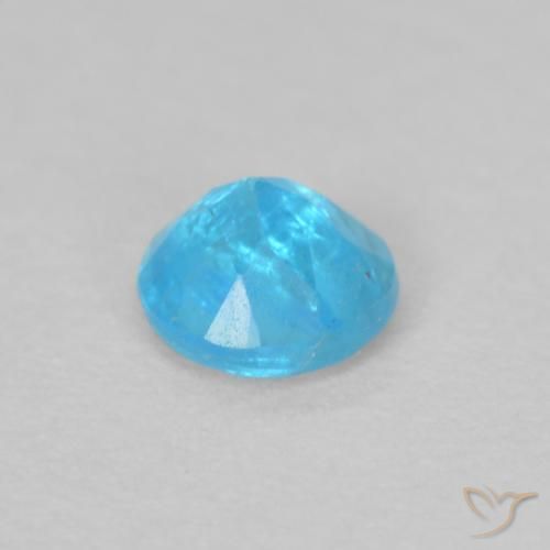 Apatite Azzurro profondo naturale da 0.16 ct, Rotondo, VS