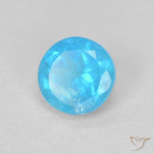 Apatite Azzurro naturale da 0.21 ct, Rotondo, VS