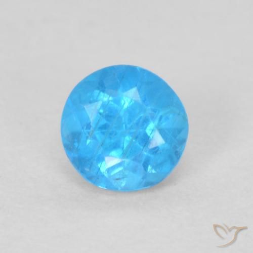 0.21ct Naturale Deep Baby Blue Baby Apatite, Rotondo, VS