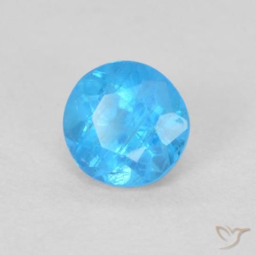 Apatite Deep Baby Blue Baby naturale da 0.21 ct, Rotondo, VS