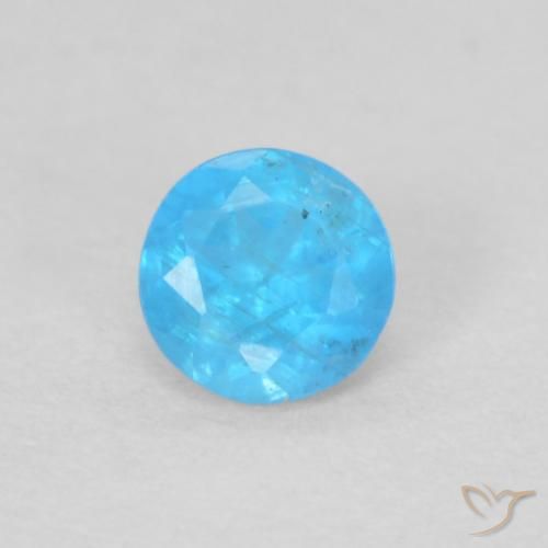 0.19ct Naturale Blu profondo azzurro Apatite, Rotondo, VS