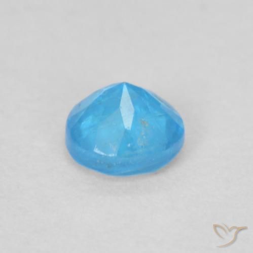 Apatite Blu profondo azzurro naturale da 0.19 ct, Rotondo, VS