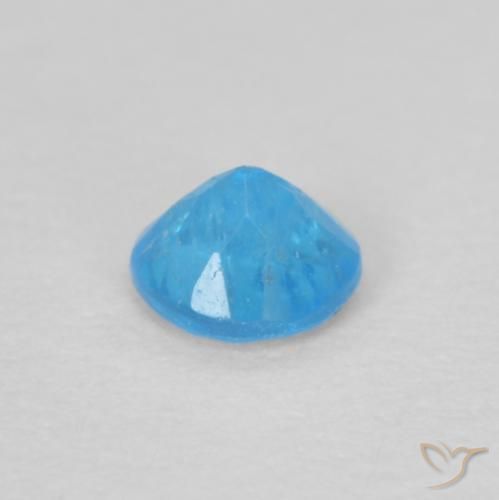 Apatite Azzurro intenso naturale da 0.16 ct, Rotondo, VS