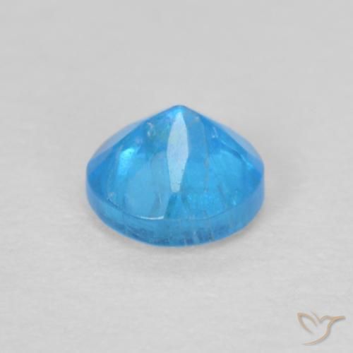 Apatite Azzurro intenso naturale da 0.22 ct, Rotondo, VS