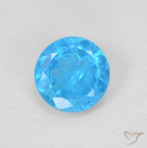 0.20ct Naturale Deep Baby Blue Baby Apatite, Rotondo, VS