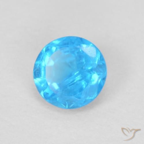 Apatite Deep Baby Blue Baby naturale da 0.20 ct, Rotondo, VS