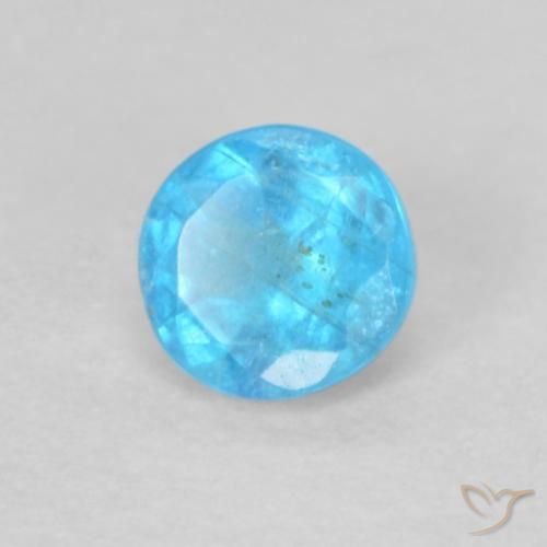Apatite Azzurro naturale da 0.19 ct, Rotondo, VS