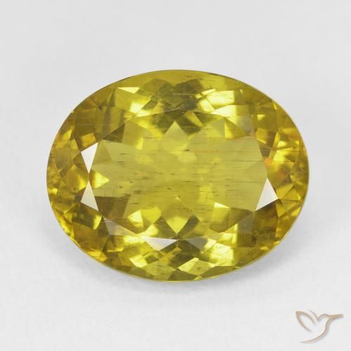 11.23ct Naturale Giallo brunastro Apatite, Ovale, VS