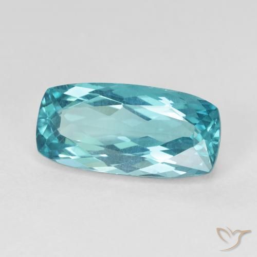 Apatite Verde Blu Elettrico naturale da 5.63 ct, Cuscino, VVS-VS