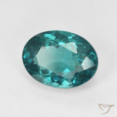 Apatite Vivid Greenish Blue naturale da 5.25 ct, Ovale, VVS-VS