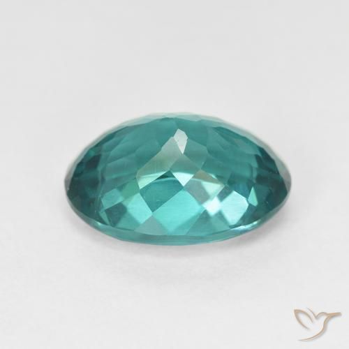 Apatite Vivid Greenish Blue naturale da 5.25 ct, Ovale, VVS-VS