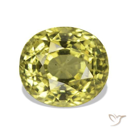 6.24ct Giallo verdastro Apatite, Ovale, VS