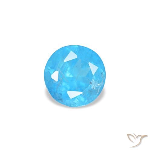 Apatite Azzurro intenso naturale da 0.19 ct, Taglio rotondo, VS