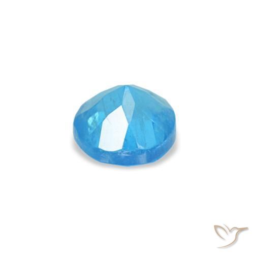 Apatite Azzurro intenso naturale da 0.19 ct, Taglio rotondo, VS