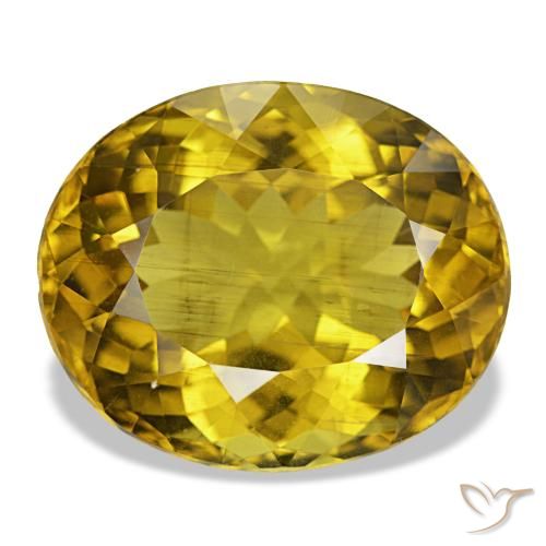 Apatite naturale giallo da 18,73 ct, taglio ovale, VS