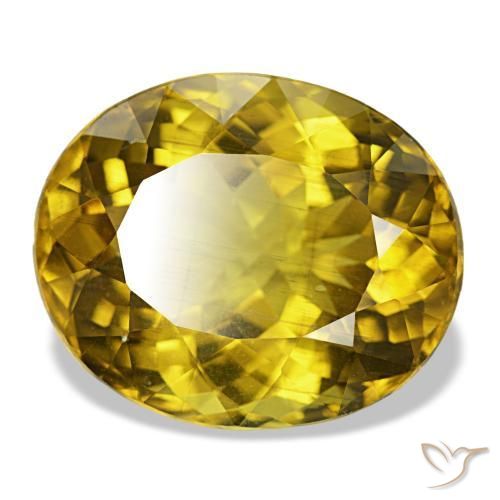 Apatite naturale giallo da 18,73 ct, taglio ovale, VS