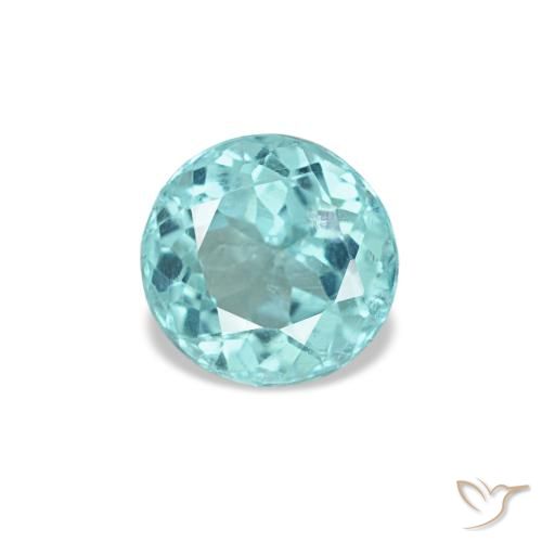 Apatite naturale turchese da 0,41 ct, taglio rotondo, VS-SI