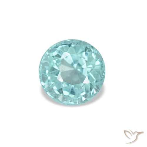 Apatite naturale turchese da 0,33 ct, taglio rotondo, VS-SI