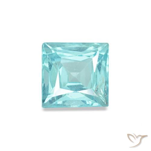 Apatite naturale turchese da 0,59 ct, quadrato, VS-SI
