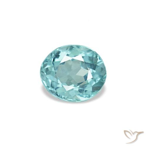 Apatite naturale turchese da 0,23 ct, taglio ovale, VVS