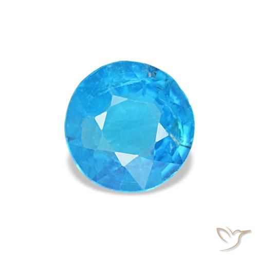 Apatite naturale blu da 0,37 ct, taglio rotondo, SI