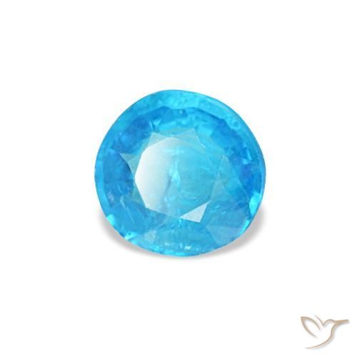 Apatite naturale blu da 0,33 ct, taglio rotondo, SI