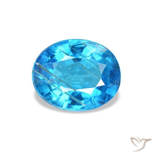 Apatite naturale blu da 0,44 ct, taglio ovale, SI