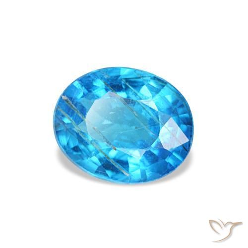 Apatite naturale blu da 0,44 ct, taglio ovale, SI
