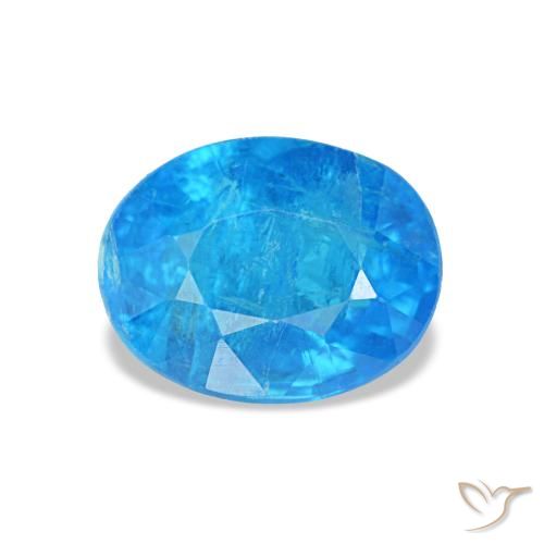 Apatite naturale blu da 0,92 ct, taglio ovale, SI